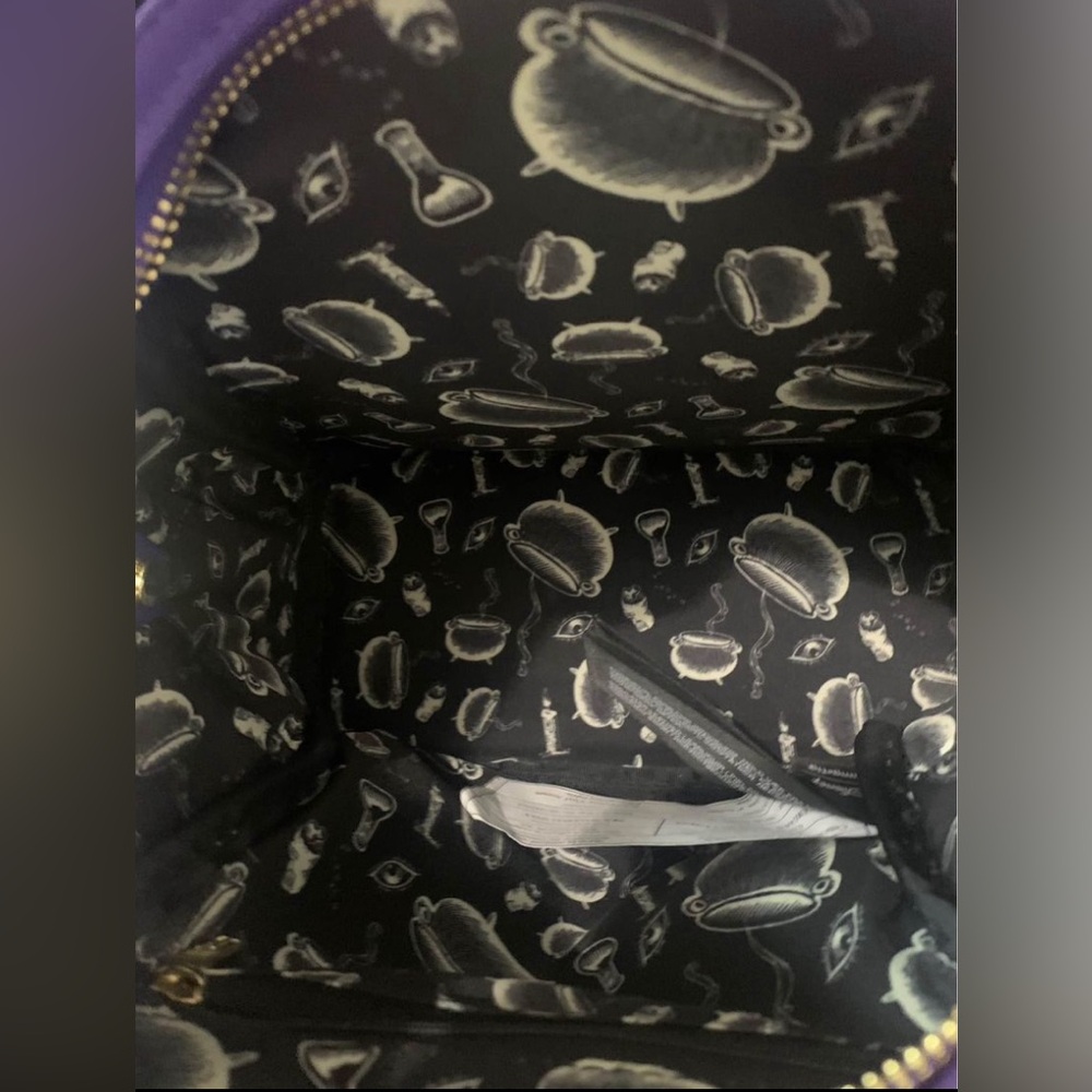 Loungefly Pristine Disney Hocus Pocus Winnie Velour Backpack-LIKE NEW - Picture 5 of 10